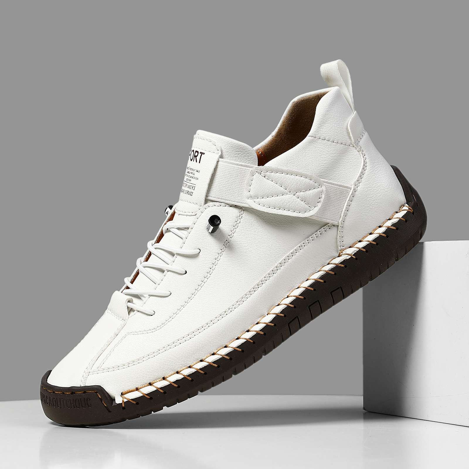 AutumnWinter Flat-Soled Casual Hand-Stitched Mens Shoes