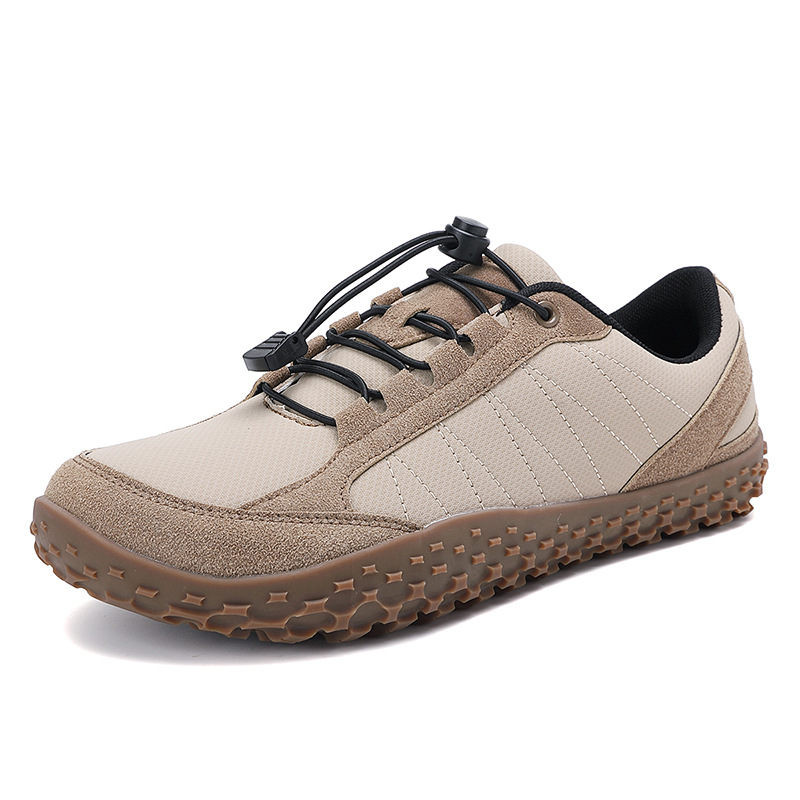 Men's Suede Leather Hiking Shoes Wide Toe Outdoor foto 4