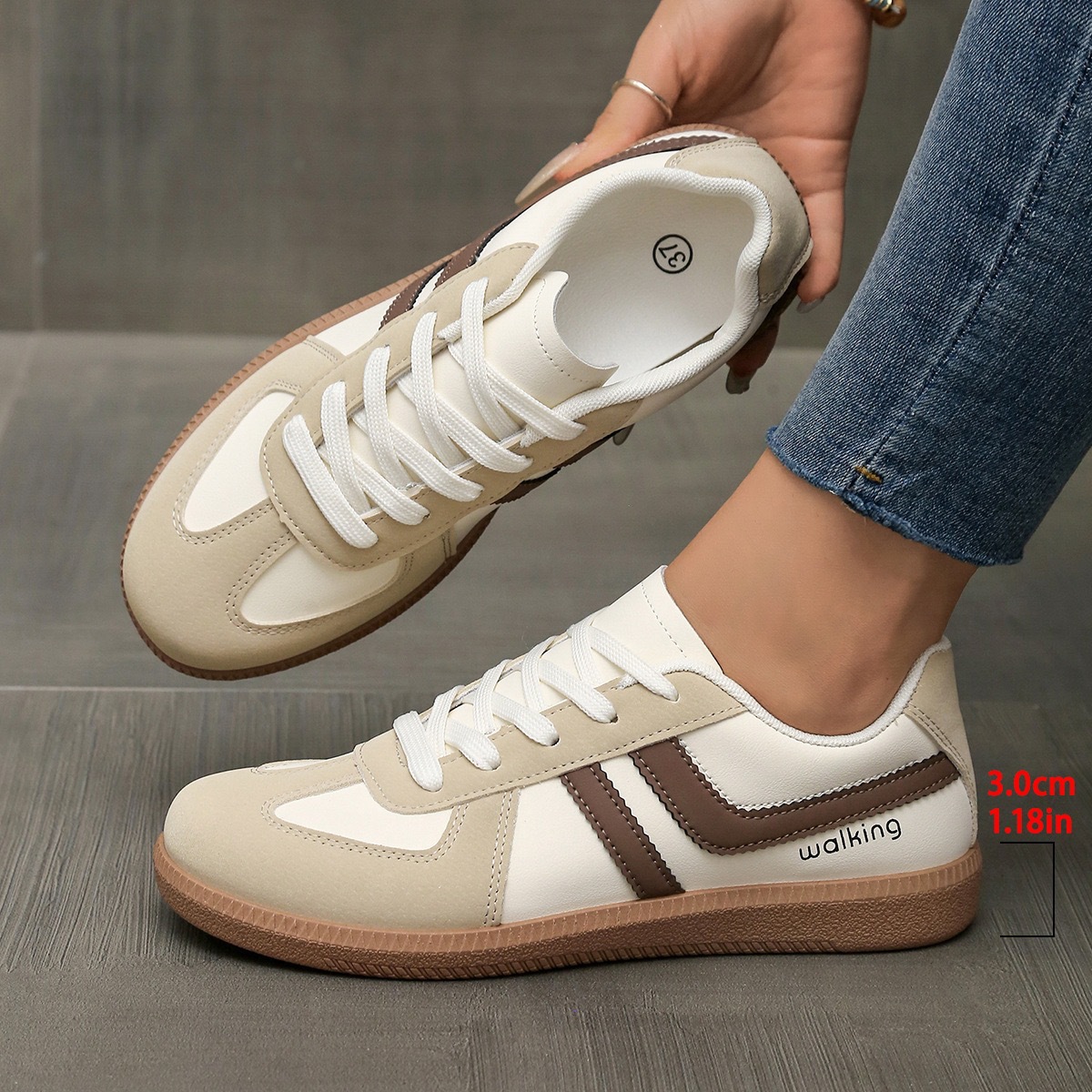 European And American-style Retro Color-Block Sneakers foto 4