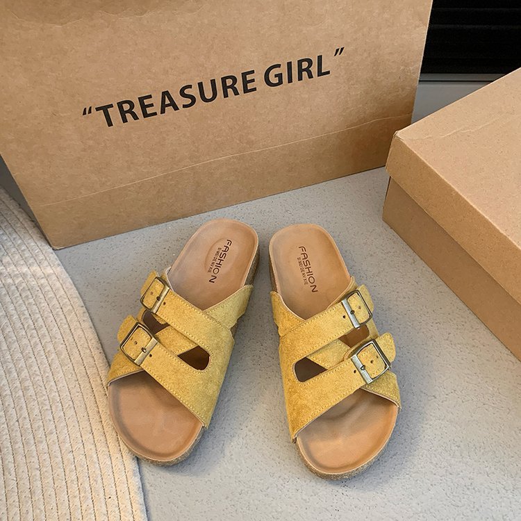 Women's Soft Leather Platform Slippers foto 5