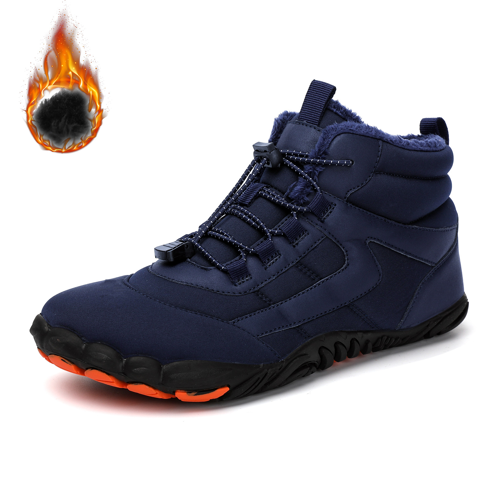 Plus Size Outdoor Five-finger Cotton Shoes Men's Fleece-lined Mountaineering foto 3