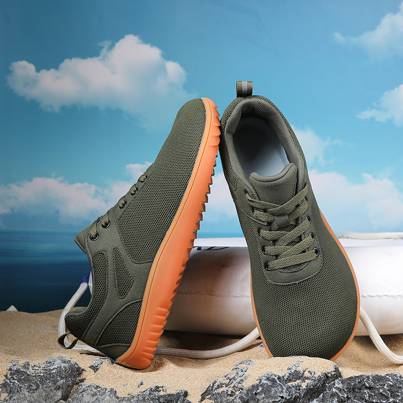 New Wide-toe Running Sports Soft Bottom Indoor Bare Feet Casual Shoes Flying Woven Breathable Mesh Shoes foto 3