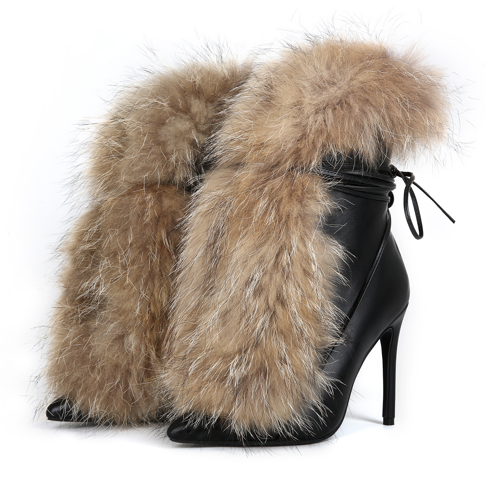 Womens Pointed-Toe Ankle Boots In Plus Sizes With Stiletto Heels foto 4