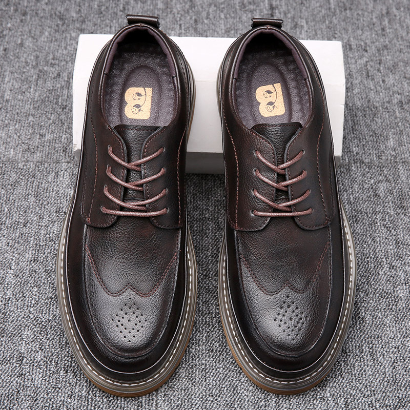 Trendy Korean Style Casual Leather Shoes foto 4