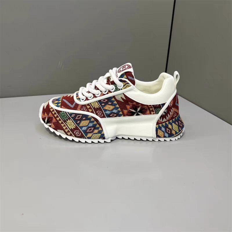 Summer Leisure Soft Bottom Lace Up Cloth Luck Dad Shoes foto 3