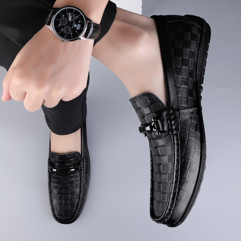 Slip-On Business Men's Soft Surface Casual Plus Size Loafers Leather Shoes foto 3