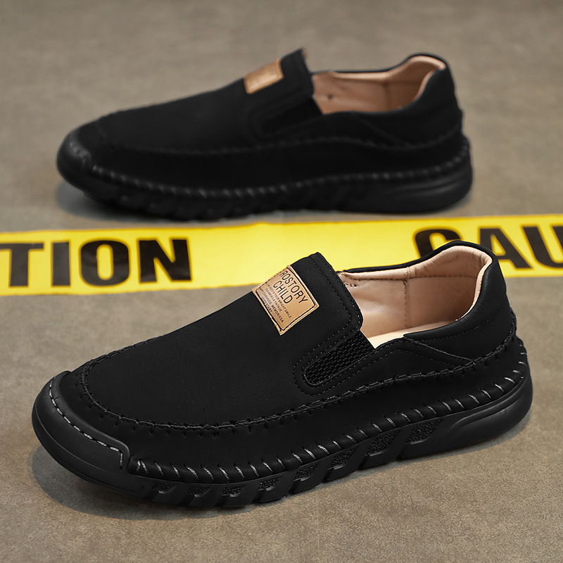 Men's Leather Shoes Hand-stitched Casual foto 5