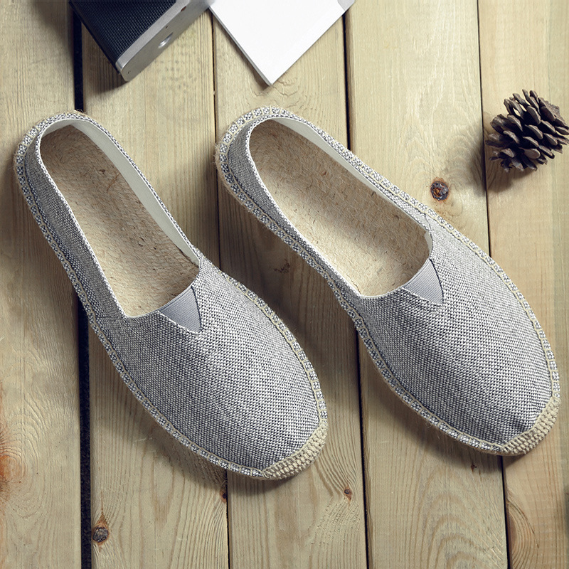 Retro Low-top Ramie Sole Shoes Sweat-absorbent Breathable Lazy Cloth Shoes foto 4