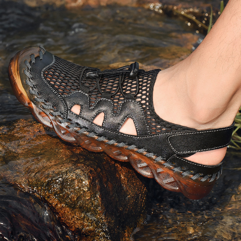 Sandals Men's Leather Soft Bottom Breathable foto 5
