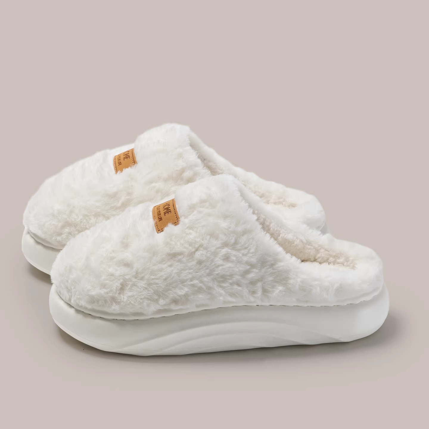 Womens Plush Thick Soled Cotton Slippers Warm Non Slip Perfect For Indoor Home Wear foto 5