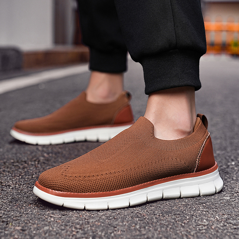 Flyknit Mens Shoes Cross-Border Lightweight Loafers Mens Sneakers foto 5