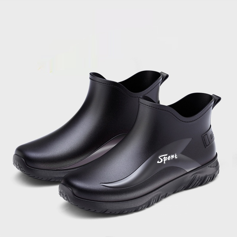 Fashion Non-slip Flat Short Rubber Boots Men foto 5