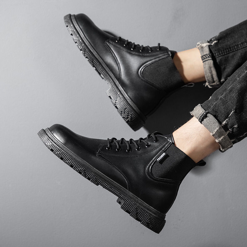Men's Shoes British Style Martin Leather Ankle Boots Casual foto 5