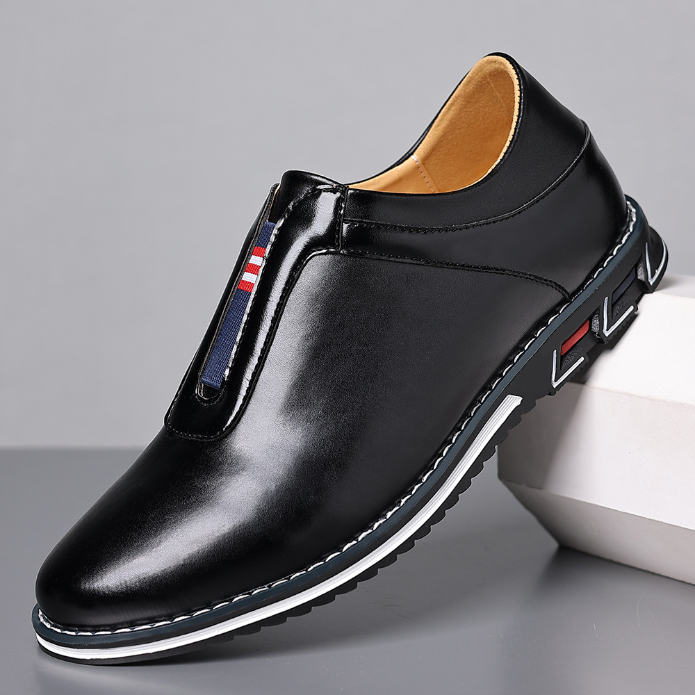 Mens Solid-color Casual Leather Shoes foto 5