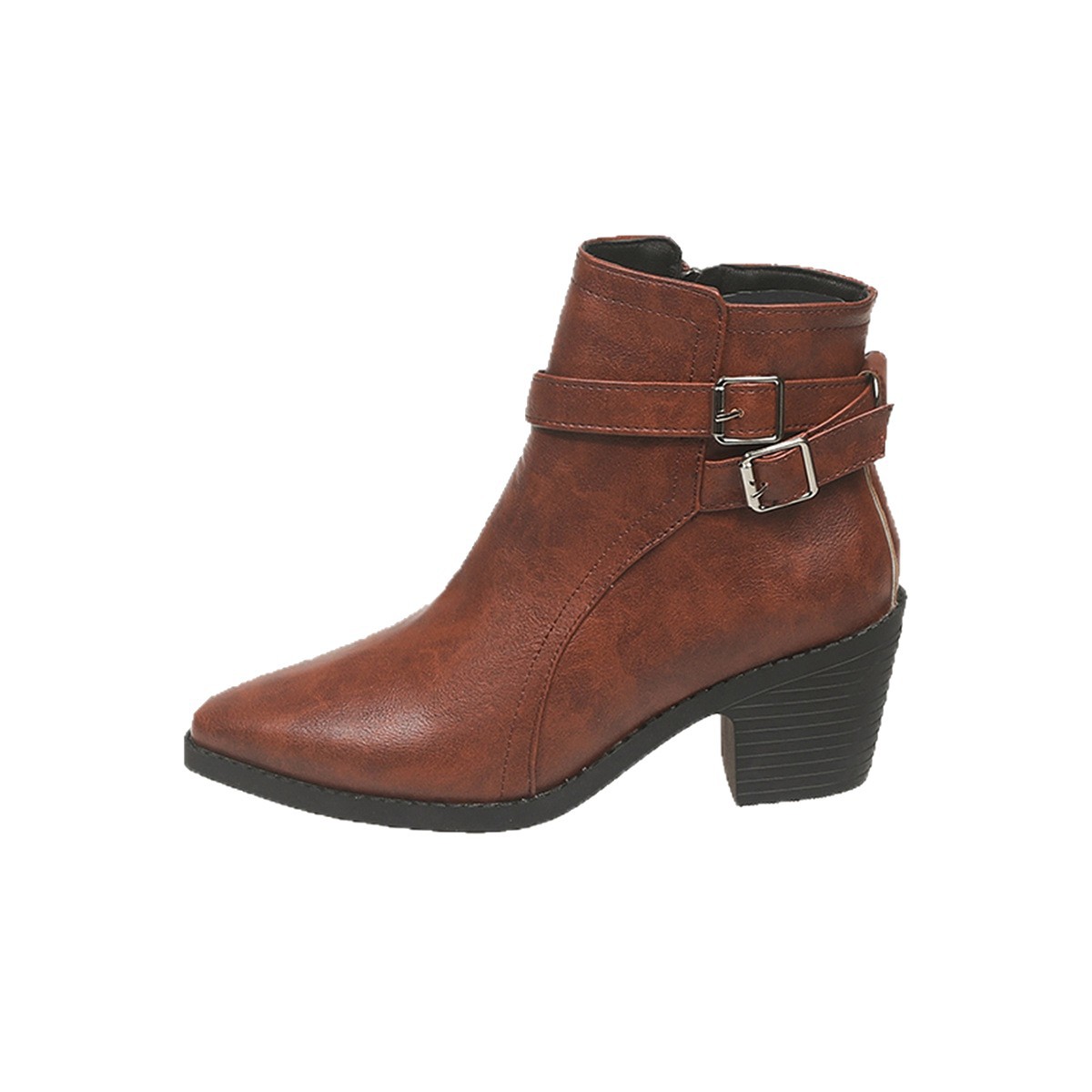 Autumn New Leather Belt Buckle Ankle Boots foto 4