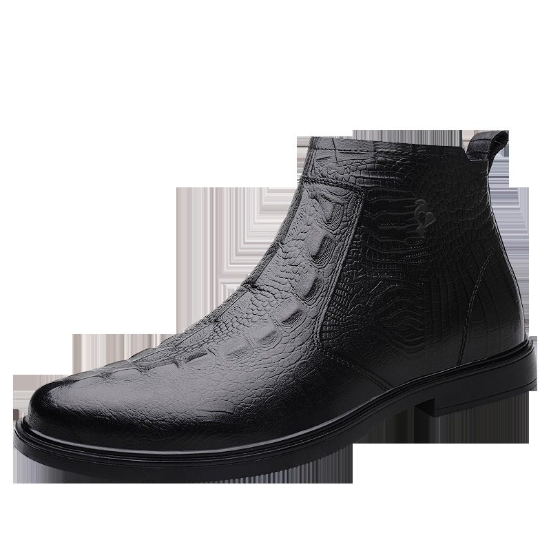 Men's Shoes Winter High-top Leather Shoes Fleece-lined Warm foto 4