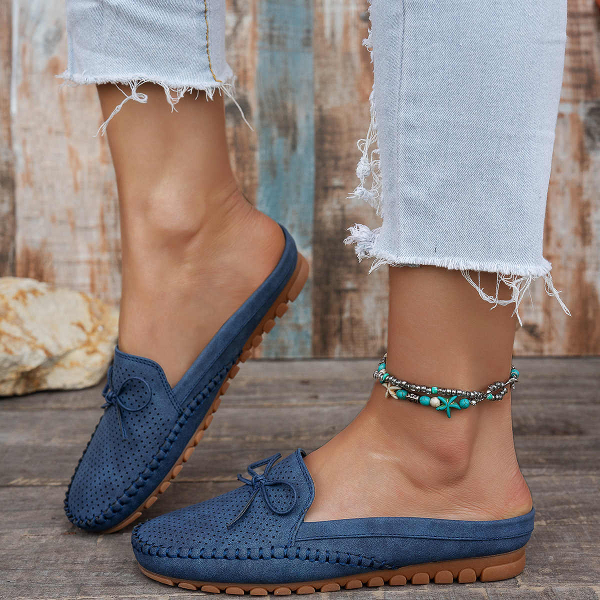 Plus Size Solid Color Womens Flat Loafers foto 4