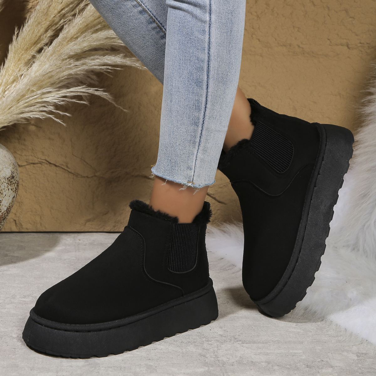 Thickened Snug-fitting Thermal Bread Cotton Boots foto 2