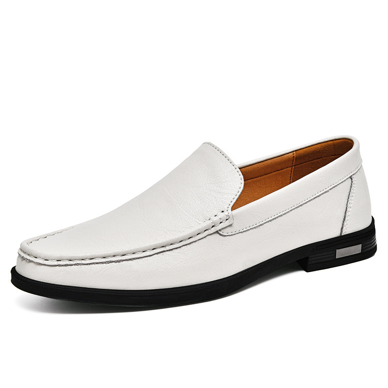 Authentic Leather Loafers Soft Bottom Breathable Lazy Wild Business Shoes foto 5
