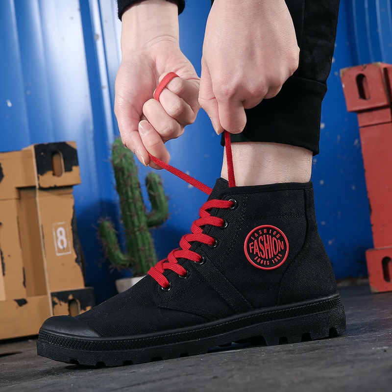Canvas Casual Shoes Student Sneakers All-match Fashion Hip Hop High Cut Hiking Shoes foto 4
