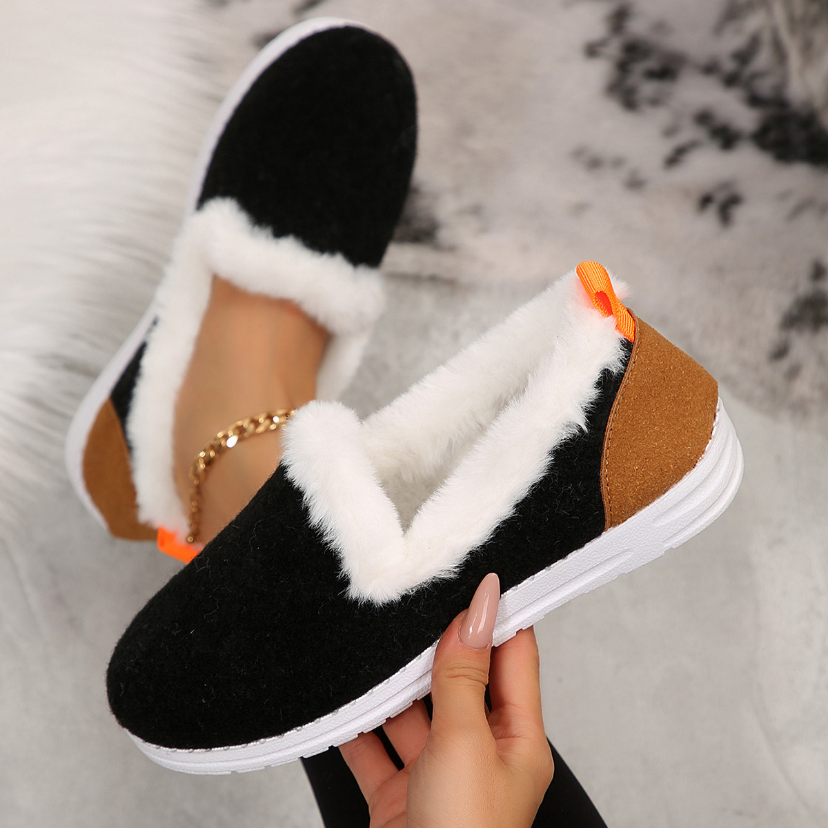 Women's Korean Version Thick Soled Short Tube Thick Cotton Shoes foto 5
