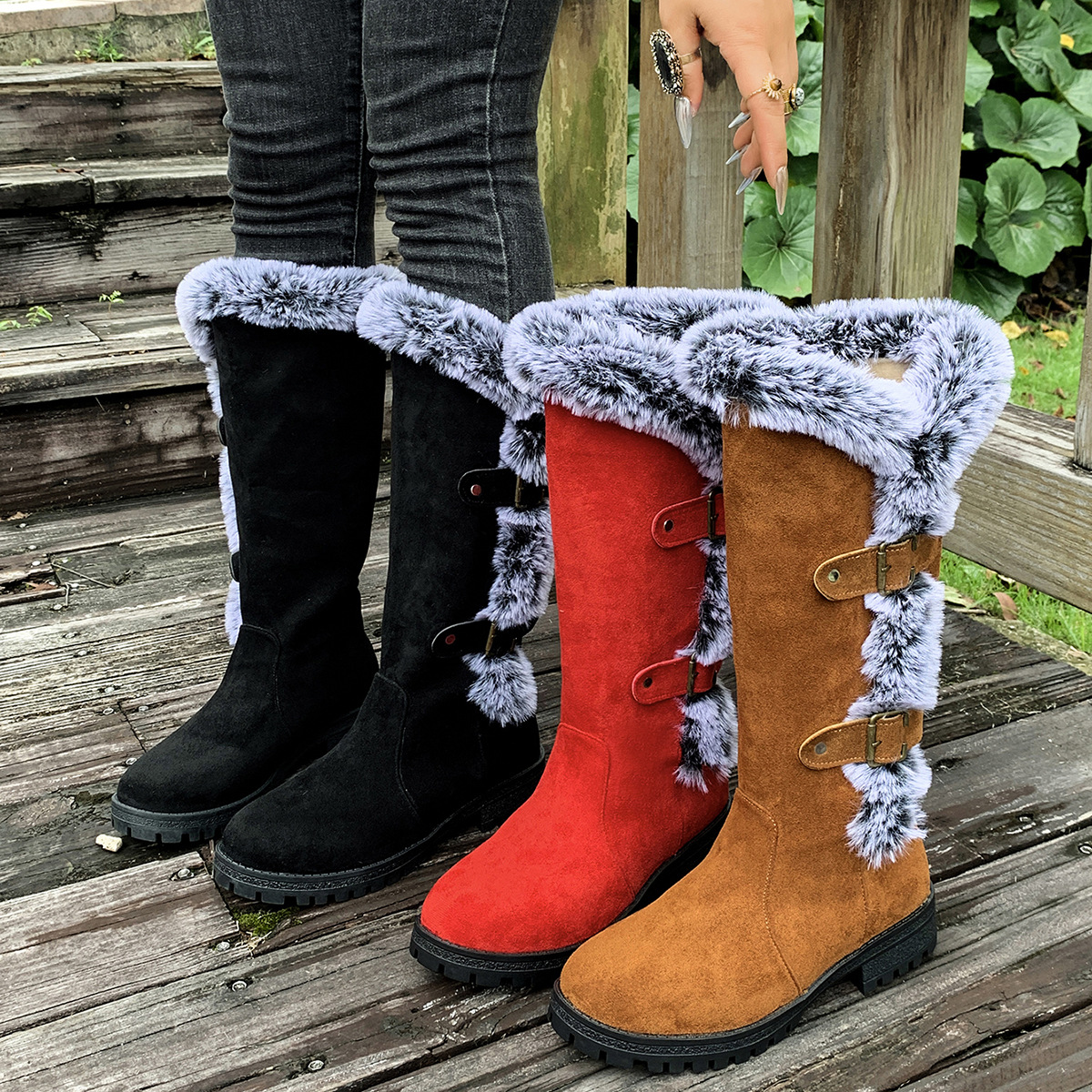 Women's Autumn And Winter Rabbit Fur Thick Velvet Thick Snow Boots foto 4