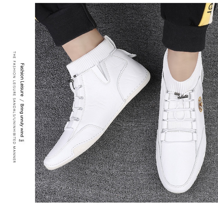 Real Leather With Fleece Lining Mid-top Wool Socks Mouth Octopus Leather Boots