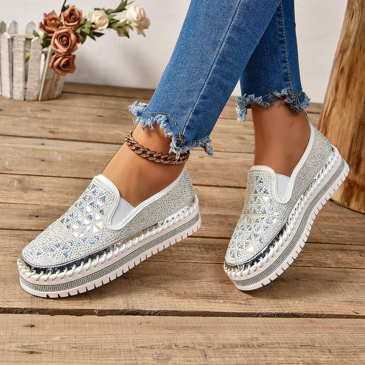 Casual Sneakers Pedal Four Seasons Thick Bottom All-matching Flat Shoes foto 2