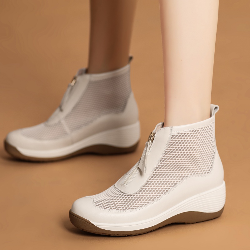 Breathable Summer Ankle Boots Soft-soled Casual Womens Pumps