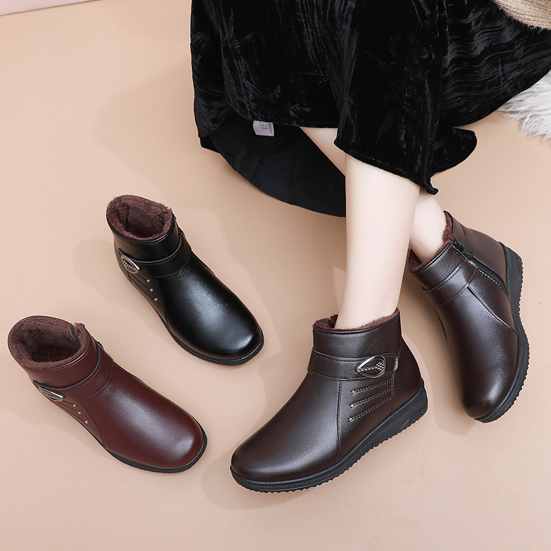 Soft-soled Non-slip Flat-bottomed Plus Velvet Women's Shoes