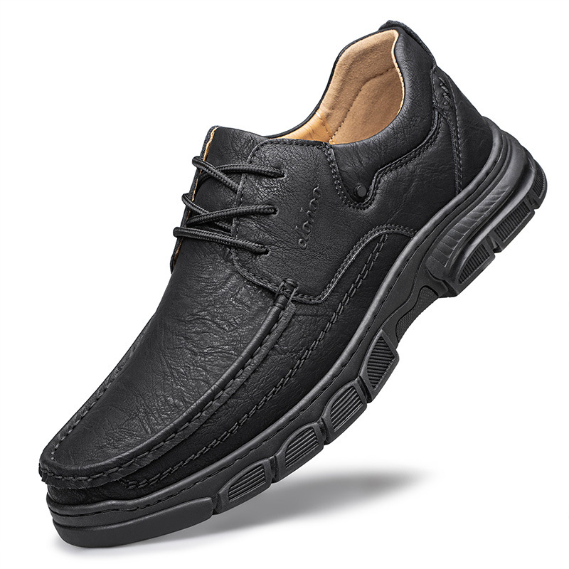 Men's Handmade Shoes Stitching Plus Size Casual Leather Shoes foto 3