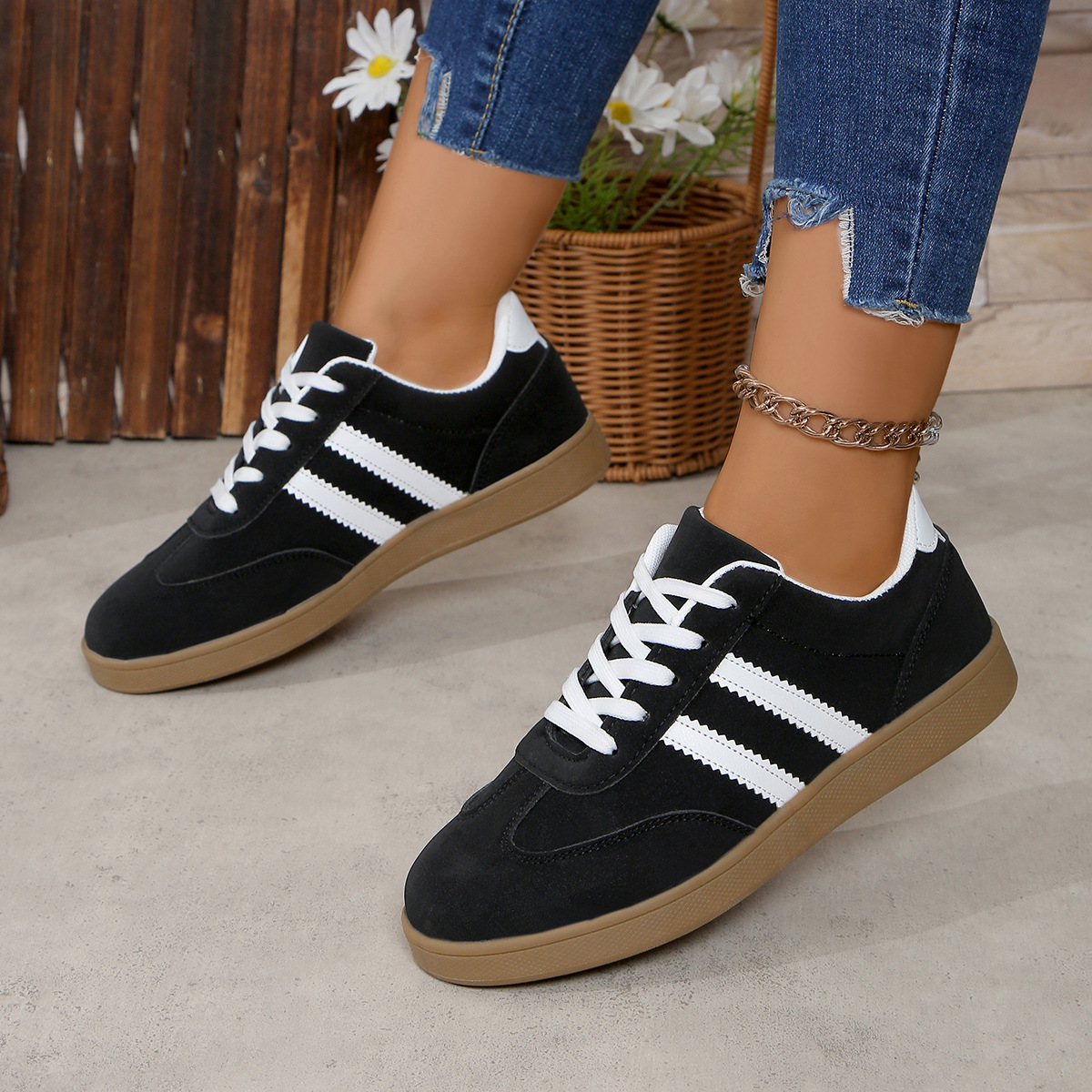 Retro All-Match Color-Block Soft-Soled SpringAutumn New Womens Sneakers foto 4