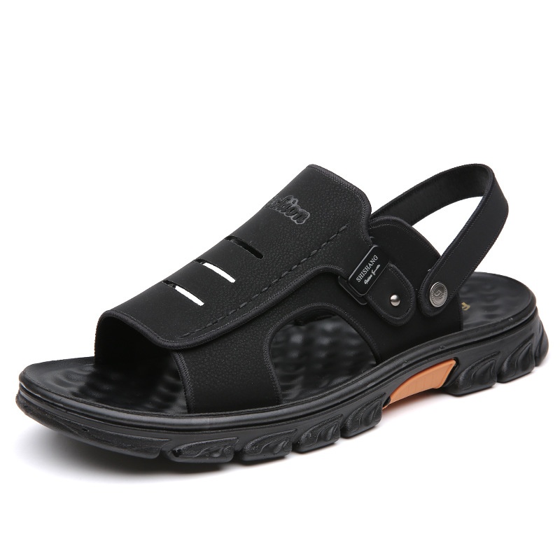 Men's Sandals Summer Slippers Dual-use Non-slip Wear-resistant Soft Bottom Beach Shoes foto 3