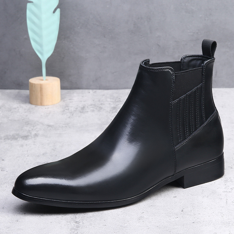 Men's Chelsea Boots Retro British Pointed High-top
