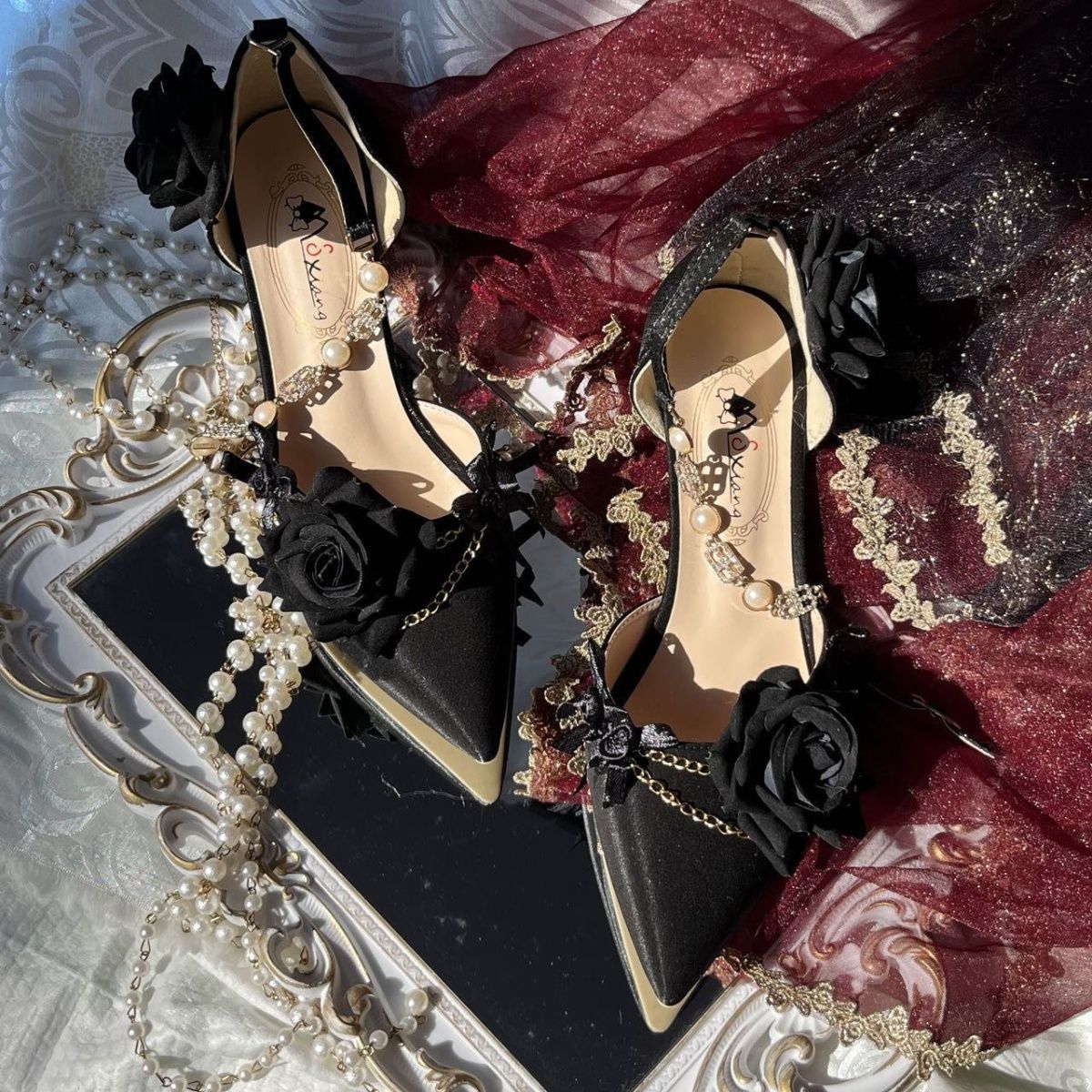 Ceremony Rose Chronicle Pointed High Heels Wedding Shoes Tea Party