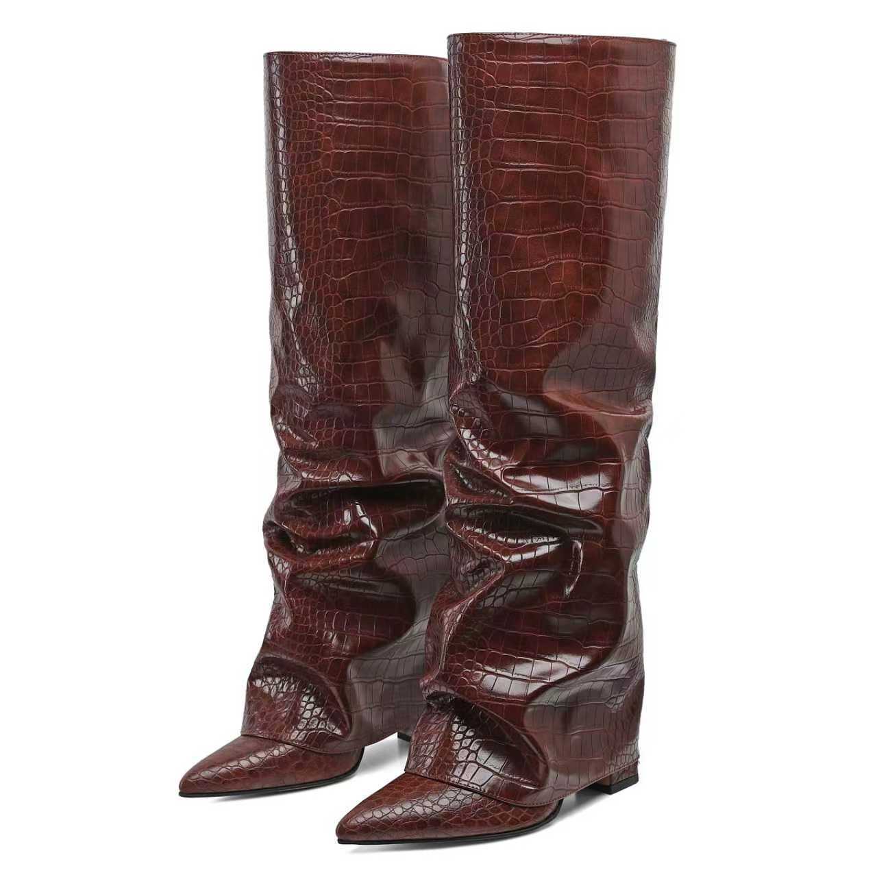 Womens Chunky-Heel High-Top Boots New AutumnWinter foto 2