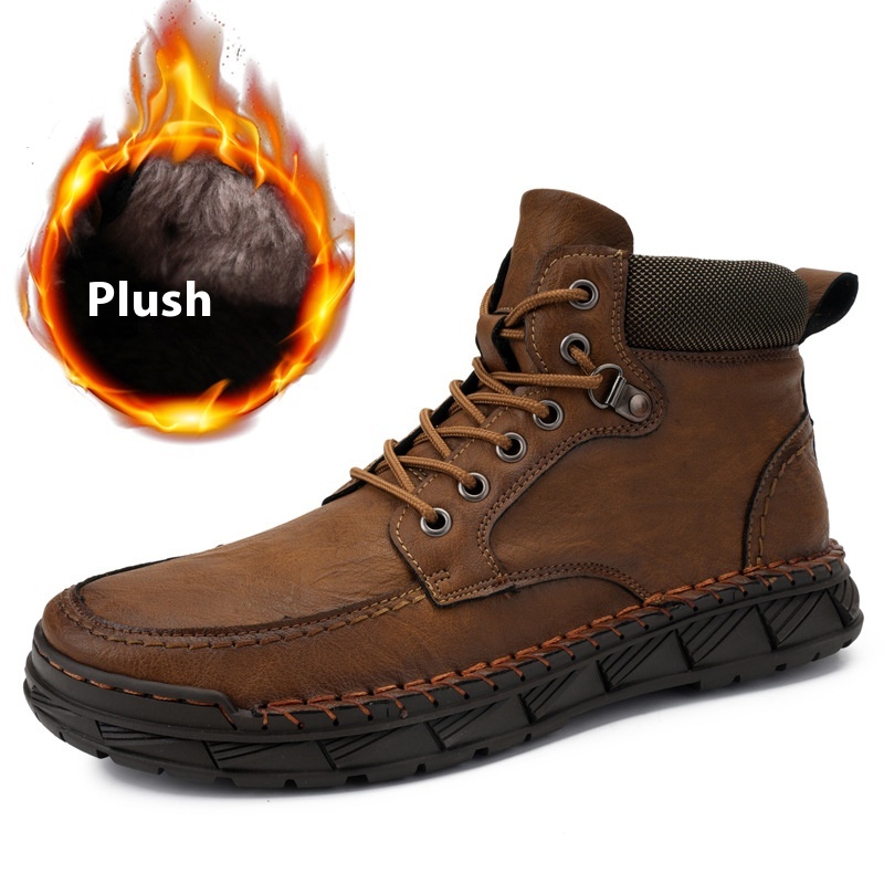 Winter Men's Boots Leisure Plus Size Fleece-lined Platform Casual Shoes Gaobang foto 5