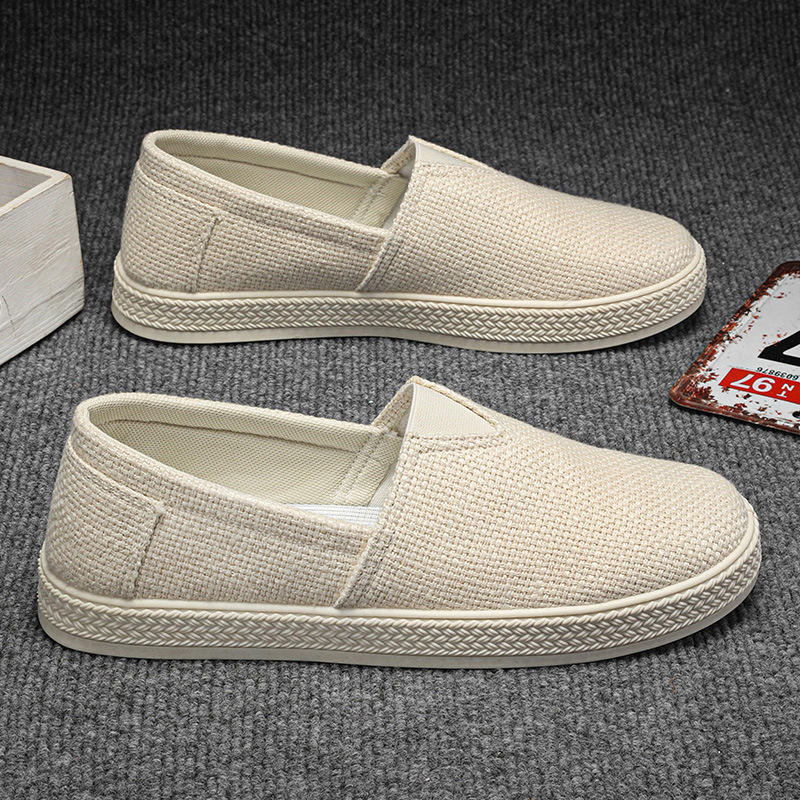 Linen Cloth Shoes Men's Breathable One Pedal Canvas