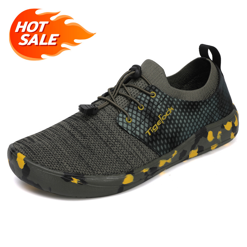Outdoor Wide Toe Fly-knit Mesh Unisex Sports Shoes Slip-on Comfortable Casual Shoes foto 2