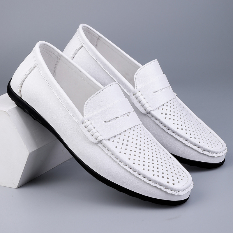 Men's Leather Shoes Microfiber Hollow-out Loafers foto 3