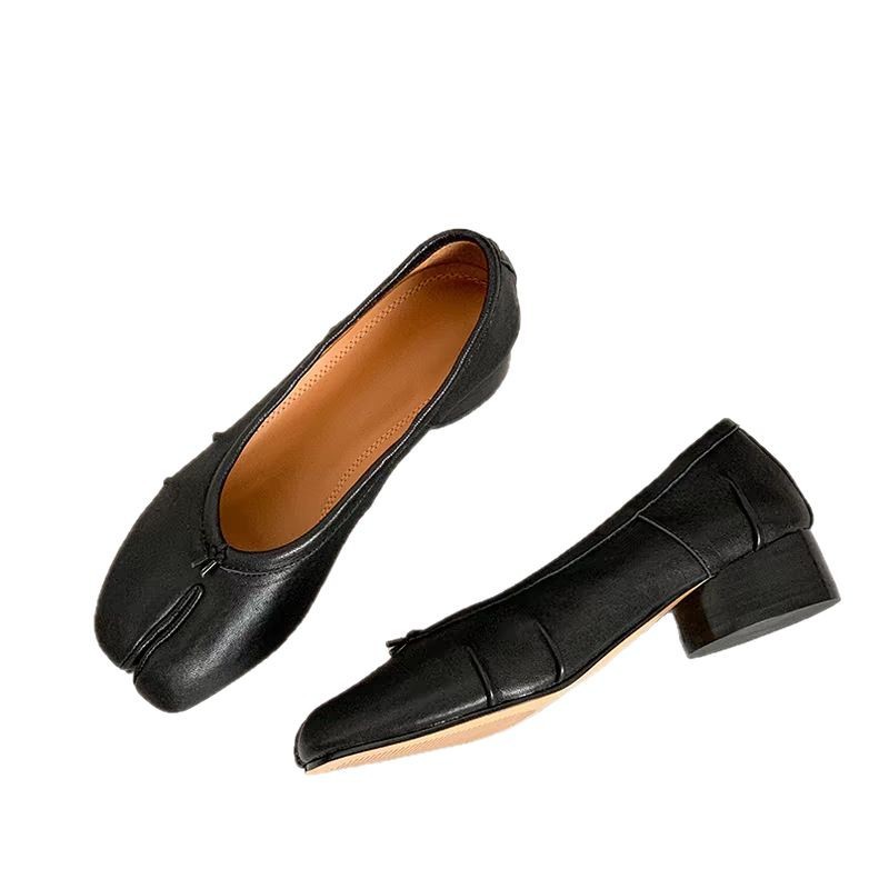 Pleated Split-toe Women's Retro Ballet Shoes foto 2