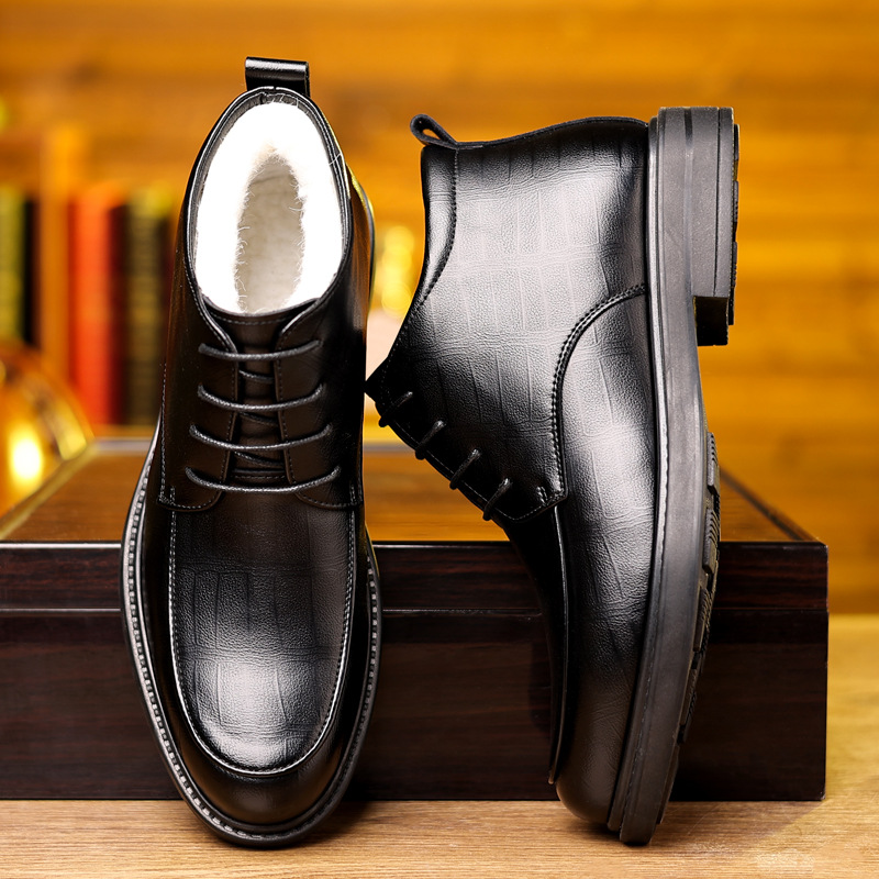 High-top Casual Winter Fleece-lined Warm Lace-up Cotton Shoes foto 2