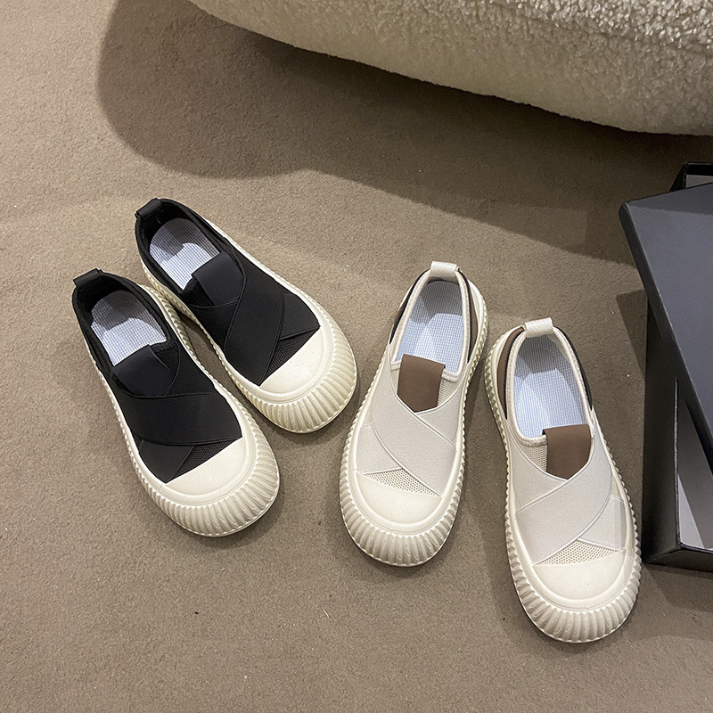 Womens Trendy White Sneakers Chunky Platform Shoes For Students Casual Skate-style Sneakers foto 4