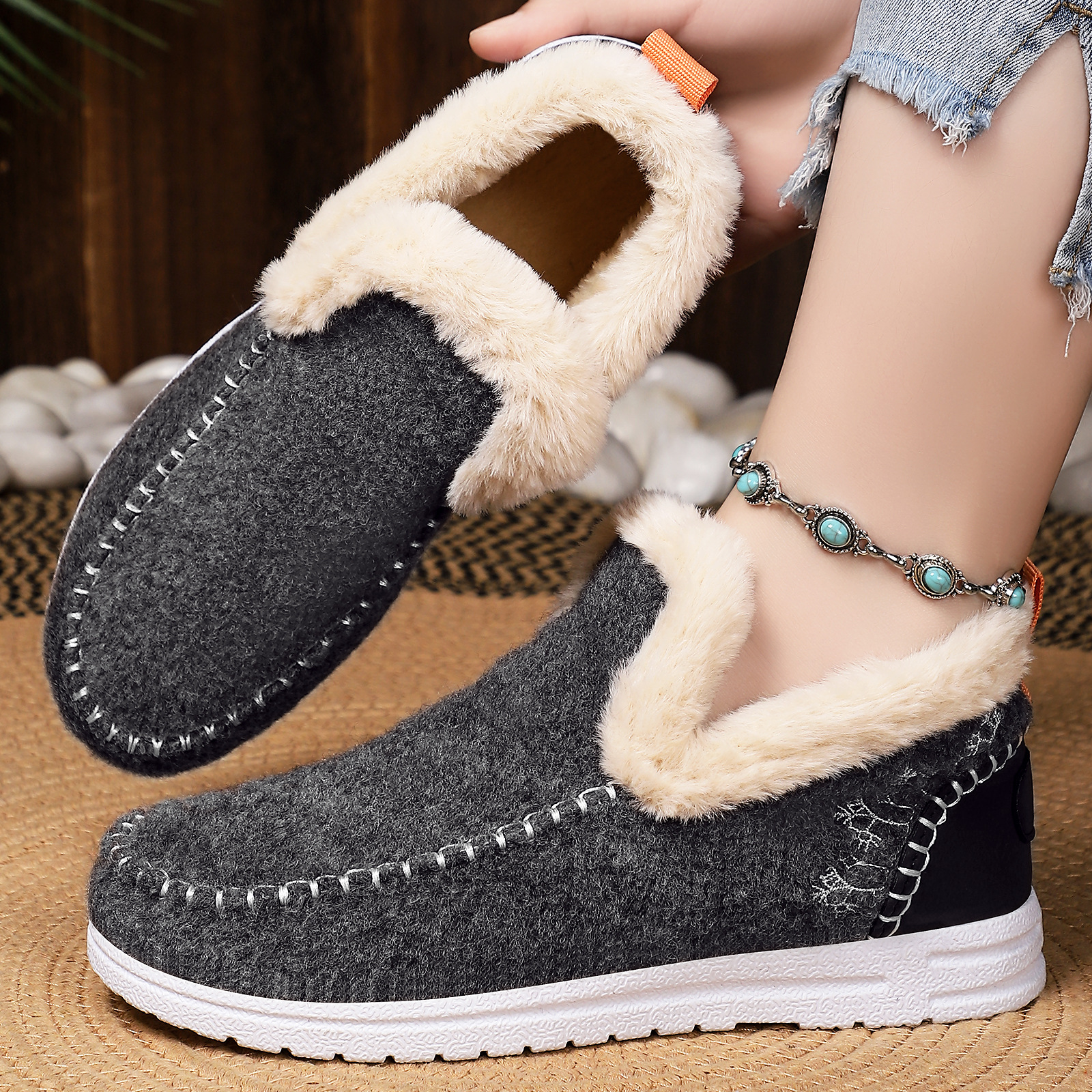 Cold-proof Female Lightweight Simple Cotton Boots foto 4