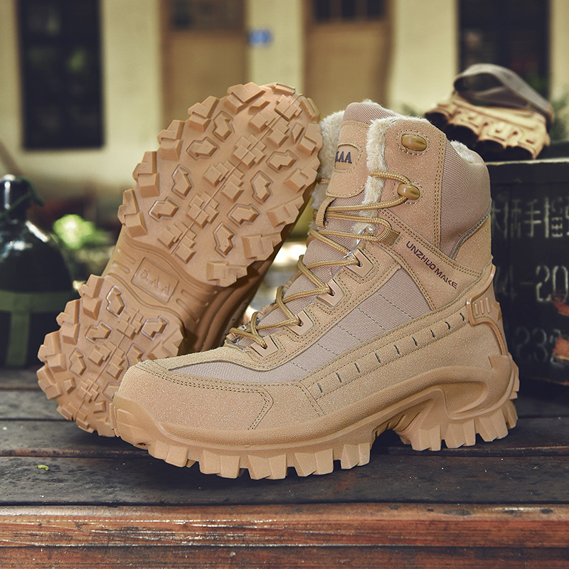 Combat Boots Winter Fleece-lined Warm Snow Boots Men foto 2