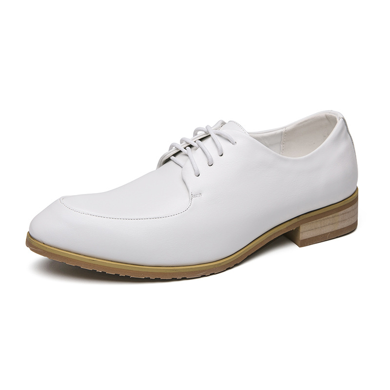 Pointed Wooden Heel Bottom Business Casual Formal Wear Pumps foto 4