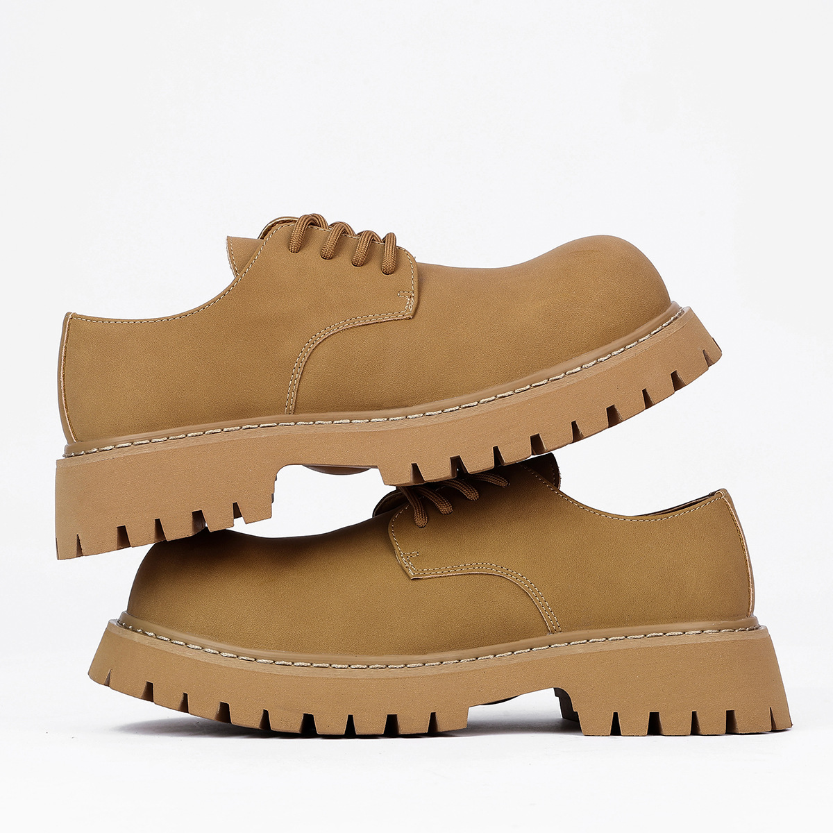 Mens British-style Thick-soled Height-increasing Leather Dress Shoes foto 5