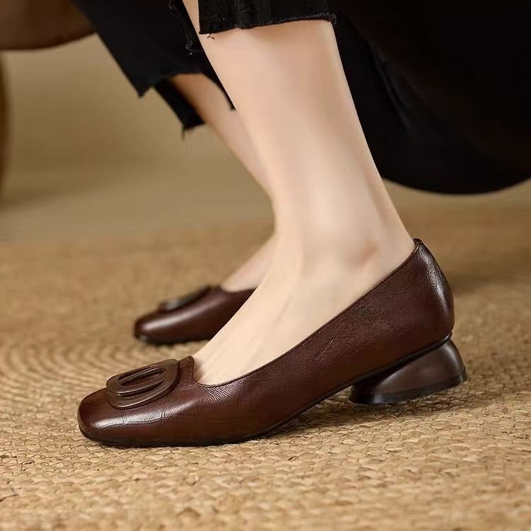 French-style Vintage Low-cut Round-toe Versatile Womens Shoes foto 2