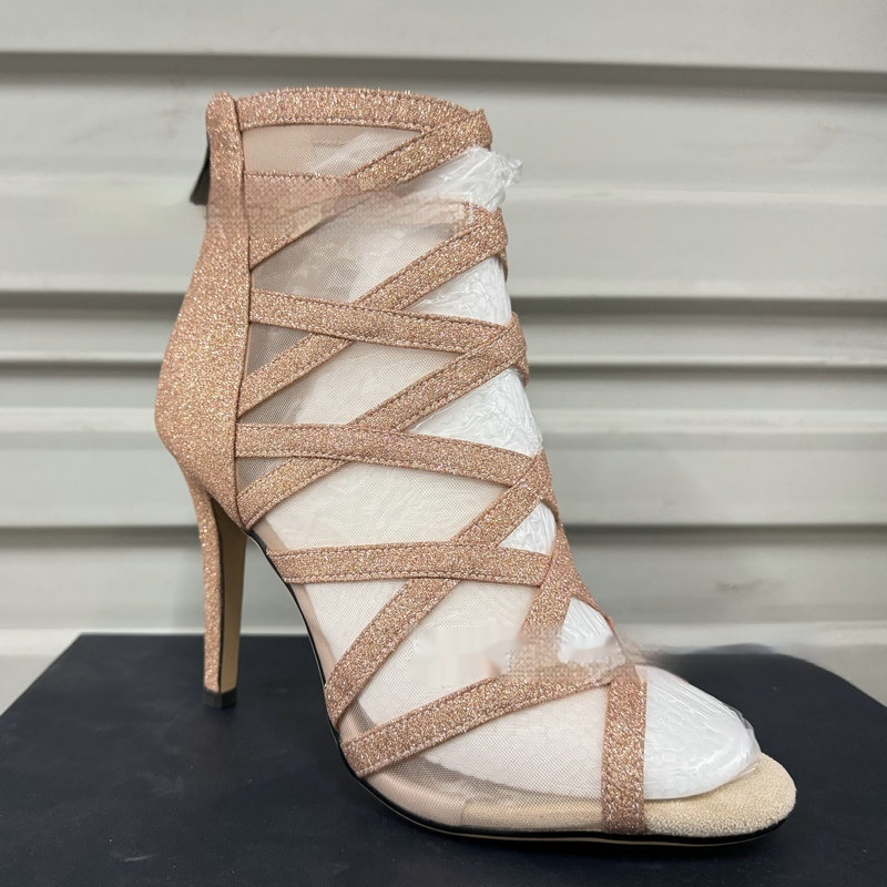 Fish Mouth Sandal Boots Hollow-out Mesh Stitching foto 5