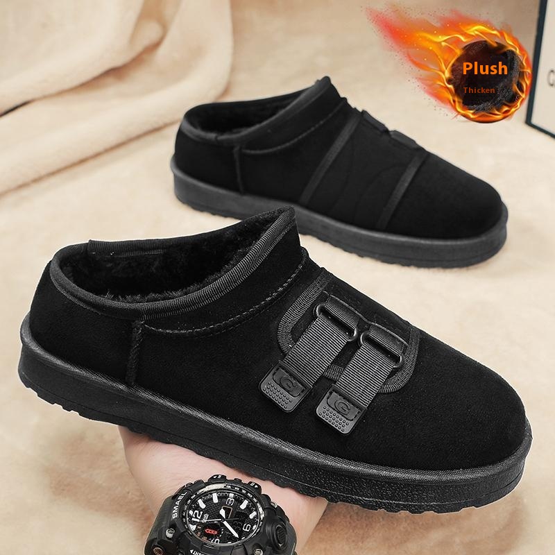 Winter Half Slippers Men's Shoes Fleece-lined Thick foto 3